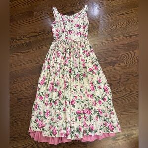 Rare Vintage 1950’s Sun Dress in Pink and Ivory